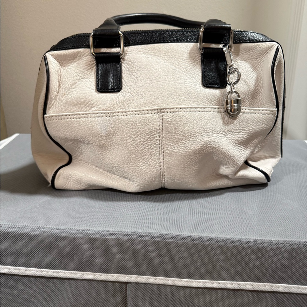Calvin Klein Black and Cream Satchel